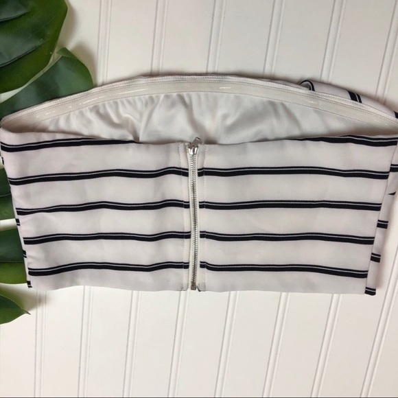 Tobi Bandeau Crop Top Striped Wrap M white black Stripes - Picture 4 of 8